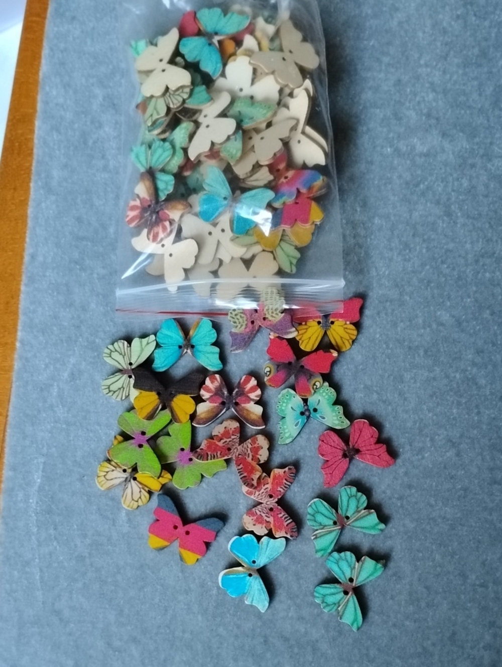 Multicolor Butterfly Wooden Beads/Buttons Craft Item